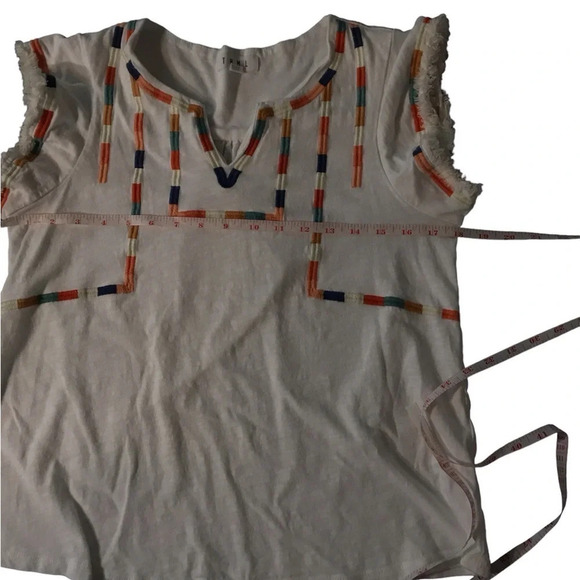 THML Embroidered Fringe Short Sleeve Top size S - Picture 7 of 11